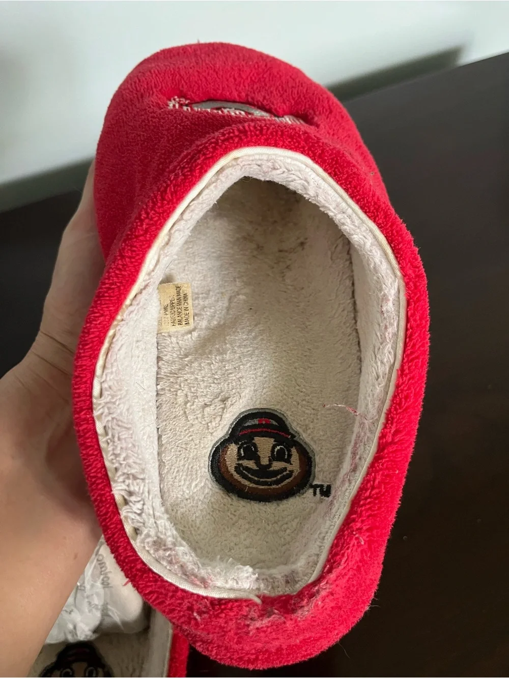 Ohio State Red Kids Plush One-Piece Slippers